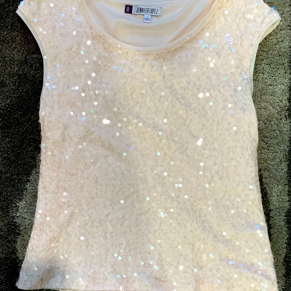 Jennifer Lopez Size: Small Sequins Sleeveless Tank